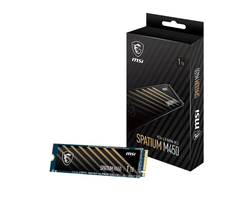 1TB MSI SPATIUM M450 PCIE 4.0 NVME M.2 V1 3400/2400MB/s