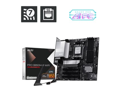 MSI PRO B850M-P WIFI DDR5 AM5 8200MHZ(OC) HDMI DP 3X M.2 USB 10GBS 5G LAN WI-FI 7 MATX